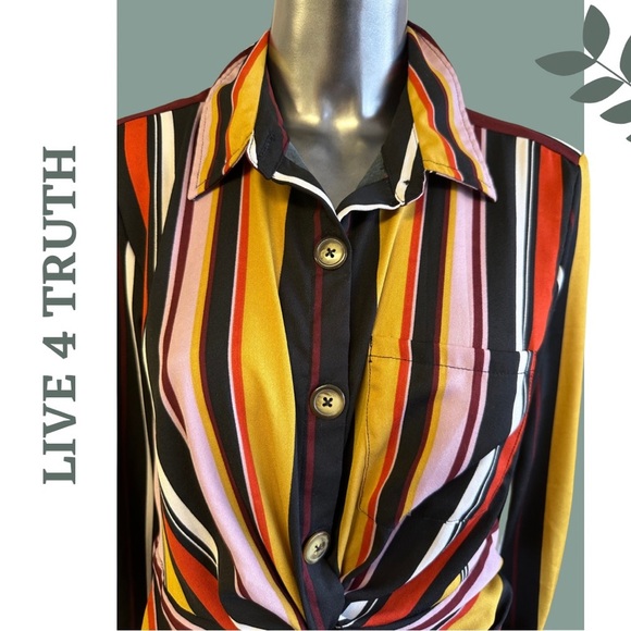 🛍️3/$40 Live 4 Truth Striped Button Up
Pullover Shirt Cropped Multi Color
Medium - Picture 5 of 9